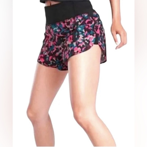 Athleta Pants - Athleta Running Free Colorful Camo Pattern With Black Waistband And Pockets